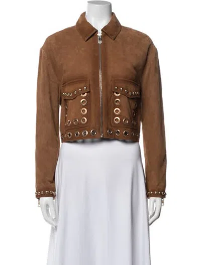 Pre-owned Walter Baker Goat Leather Jacket W/ Tags In Brown