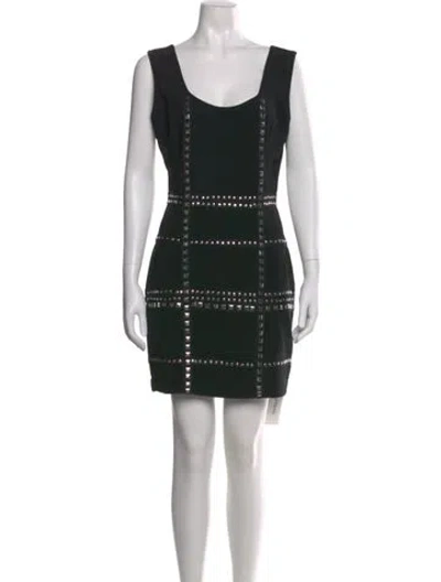 Pre-owned Walter Baker Graphic Print Mini Dress In Black