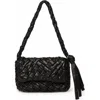 Walter Baker Halston Woven Flap Shoulder Bag In Black