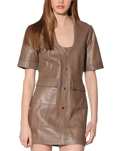 Walter Baker Women's Harlynn Leather Mini Sheath Dress In Sand