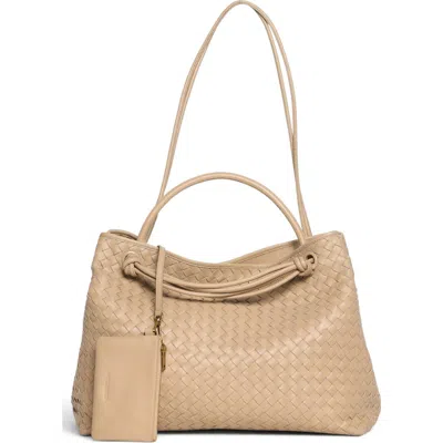 Walter Baker Hazel Large Leather Tote In Eggshell