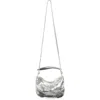 Walter Baker Hazel Mini Woven Leather Hobo In Silver
