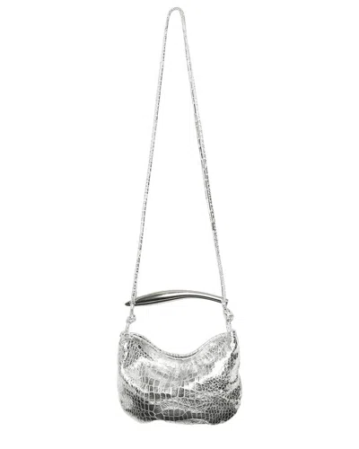 Walter Baker Hazel Mini Woven Leather Hobo In Silver
