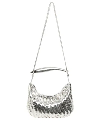 Walter Baker Hazel Woven Leather Hobo In Silver