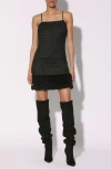 Walter Baker Helen Faux Fur Hem Metallic Tweed Minidress In Magic Tweed