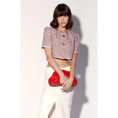 Walter Baker Helene Canyon Tweed Cropped Jacket In Brown