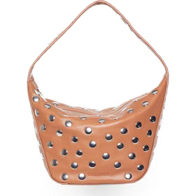 Walter Baker Hendrix Stud Leather Shoulder Bag In Camel