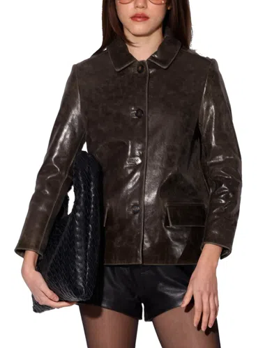 Walter Baker Hillary Leather Jacket In Brown