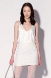 Walter Baker Hope Sparkle Tweed Skirt In White