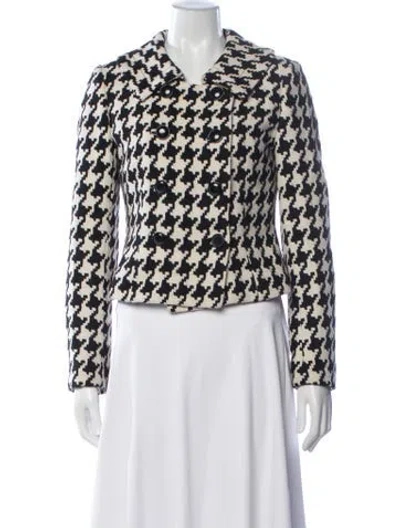 Pre-owned Walter Baker Houndstooth Print Blazer In Multicolor