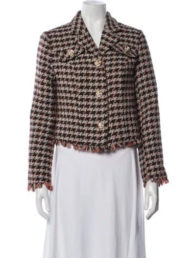 Pre-owned Walter Baker Houndstooth Print Blazer In Multicolor