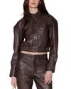 Walter Baker Irma Leather Jacket In Brown
