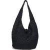 Walter Baker Issey Raffia Hobo Bag In Black