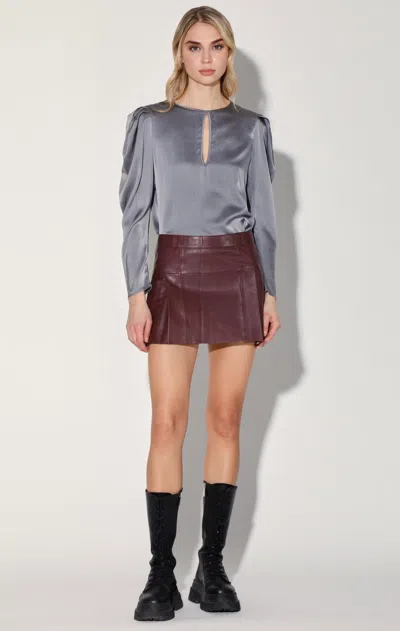 Walter Baker Izzie Skirt, Plum - Leather In Gray