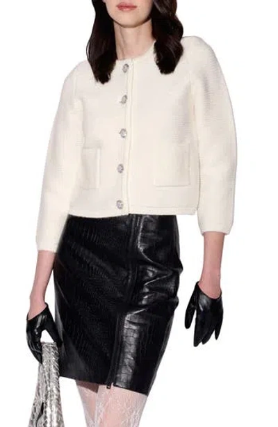 Walter Baker Janis Sparkle Cardigan In White