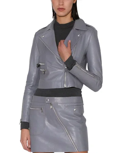 Walter Baker Jenny Leather Jacket In Granite