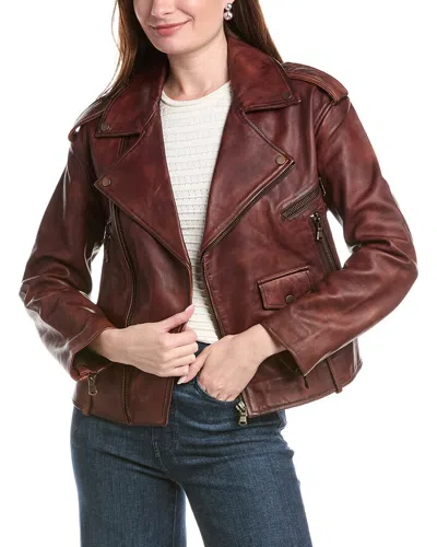 Walter Baker Jett Leather Jacket In Brown