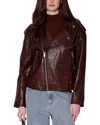 Walter Baker Jett Leather Jacket In Burgundy