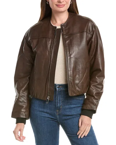 Walter Baker Jonas Leather Jacket In Brown