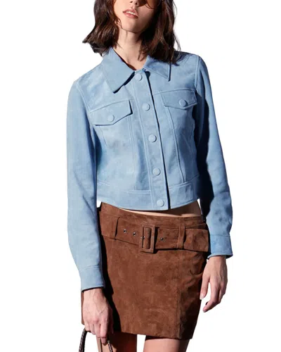 Walter Baker Kacey Suede Jacket In Blue