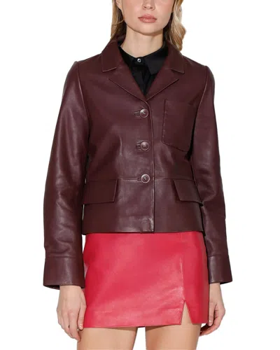 Walter Baker Karter Leather Jacket In Purple