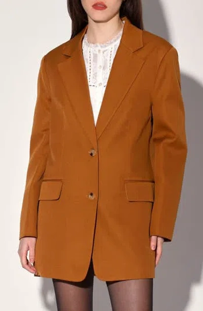 Walter Baker Kira Notch Lapel Oversized Blazer In Brown