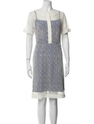 Pre-owned Walter Baker Lace Pattern Knee-length Dress In White