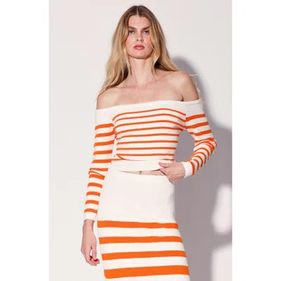 Walter Baker Lainey Top In Orange Cruise Stripe