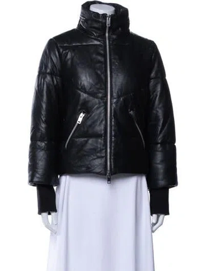 Pre-owned Walter Baker Lamb Leather Biker Jacket In Black