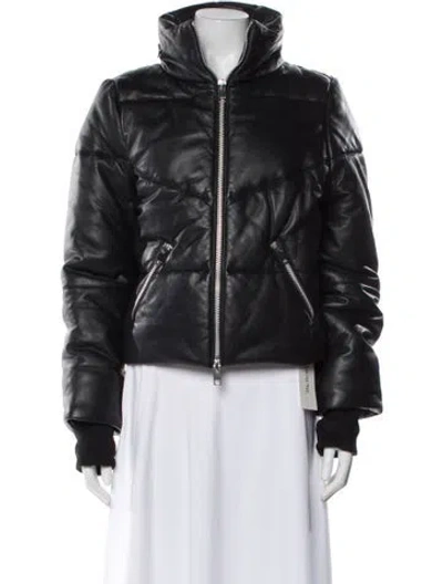 Pre-owned Walter Baker Lamb Leather Biker Jacket In Black