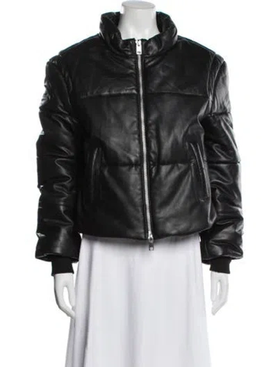 Pre-owned Walter Baker Lamb Leather Biker Jacket In Black