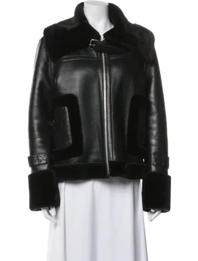 Pre-owned Walter Baker Lamb Leather Biker Jacket In Black