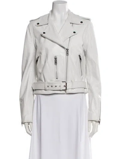 Pre-owned Walter Baker Lamb Leather Biker Jacket In Neutrals