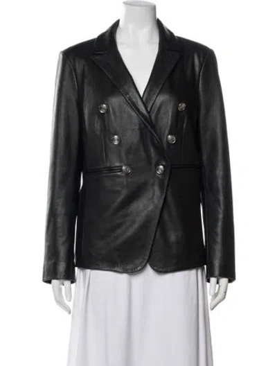 Pre-owned Walter Baker Lamb Leather Blazer In Black
