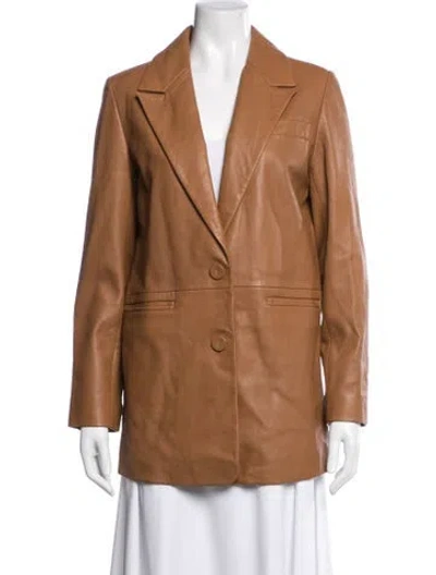 Pre-owned Walter Baker Lamb Leather Blazer In Brown