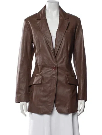 Pre-owned Walter Baker Lamb Leather Blazer In Brown