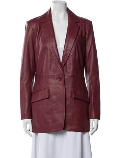 Pre-owned Walter Baker Lamb Leather Blazer In Burgundy