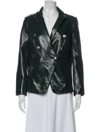 Pre-owned Walter Baker Lamb Leather Blazer In Green