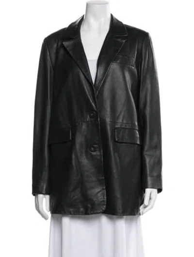 Pre-owned Walter Baker Lamb Leather Blazer In Green