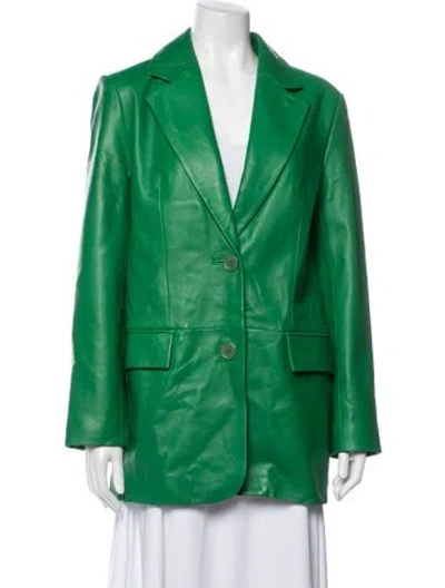 Pre-owned Walter Baker Lamb Leather Blazer In Green