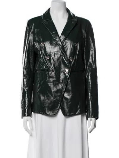 Pre-owned Walter Baker Lamb Leather Blazer In Green