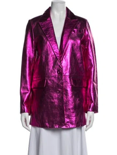 Pre-owned Walter Baker Lamb Leather Blazer In Multi