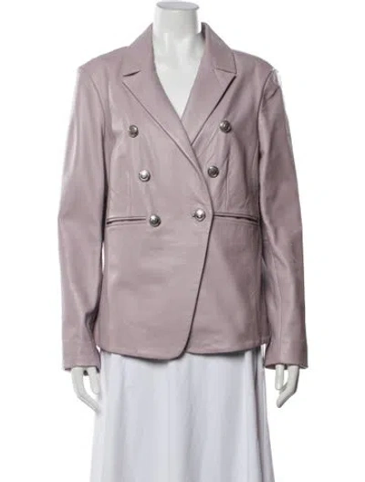 Pre-owned Walter Baker Lamb Leather Blazer In Purple