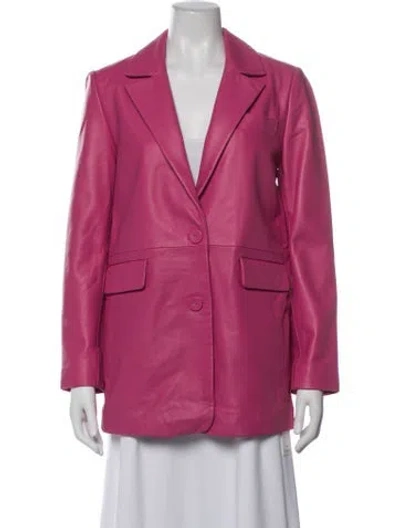 Pre-owned Walter Baker Lamb Leather Blazer W/ Tags In Pink