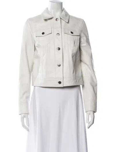 Pre-owned Walter Baker Lamb Leather Denim Jacket In Neutrals