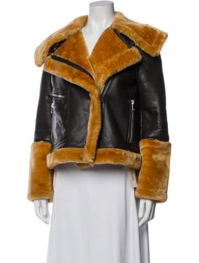 Pre-owned Walter Baker Lamb Leather Evening Jacket In Brown