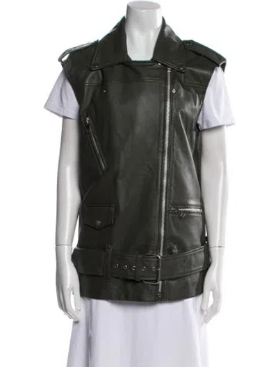 Pre-owned Walter Baker Lamb Leather Jacket In Green