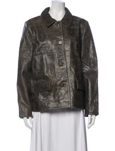 Pre-owned Walter Baker Lamb Leather Jacket In Green