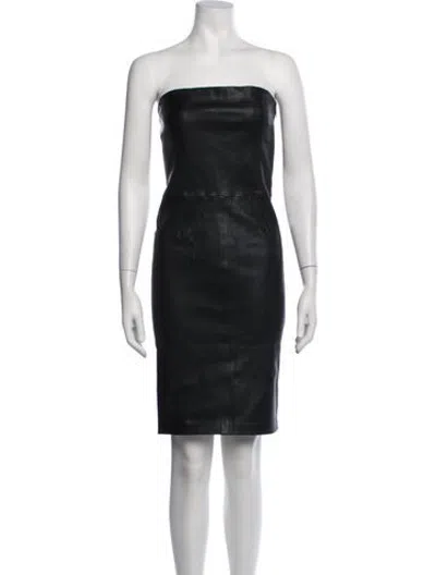 Pre-owned Walter Baker Lamb Leather Knee-length Dress In Black