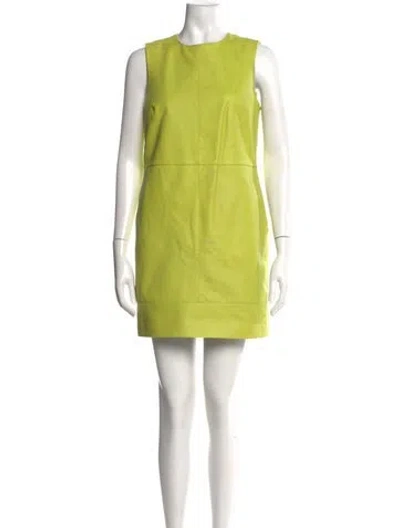 Pre-owned Walter Baker Lamb Leather Mini Dress In Green